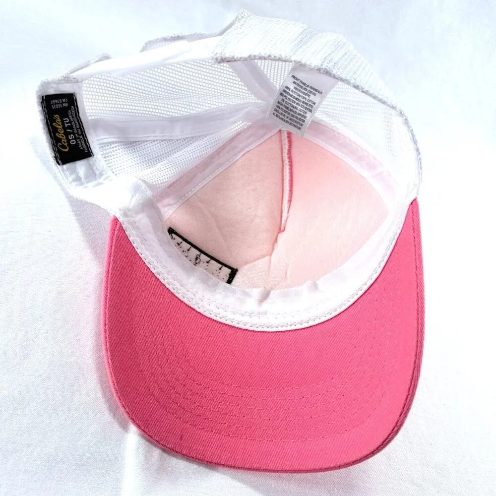 Cabela's Peach & White‎ Mesh Snapback Womens Baseball Hat